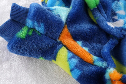 Soft Flannel Dog Pajamas for Small Medium Large Dogs, Cartoon Animals Bear Dinosaurs Print Puppy Onesie Winter Dog Jumpsuit