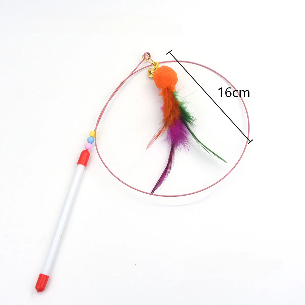Wire Feather Cat Tickling Stick Pet Products for Cats Pet Cat Toys Interactive Cat Stick Toy Kitten Playing Pet Accessories