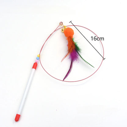 Wire Feather Cat Tickling Stick Pet Products for Cats Pet Cat Toys Interactive Cat Stick Toy Kitten Playing Pet Accessories