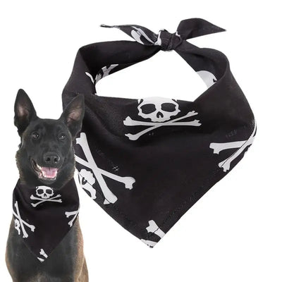 Dog Scarf Pet Costume Saliva Towel Adjustable Pumpkin Dog Scarf Triangle Pet Scarf Skull Washable For Boy Girl Toy