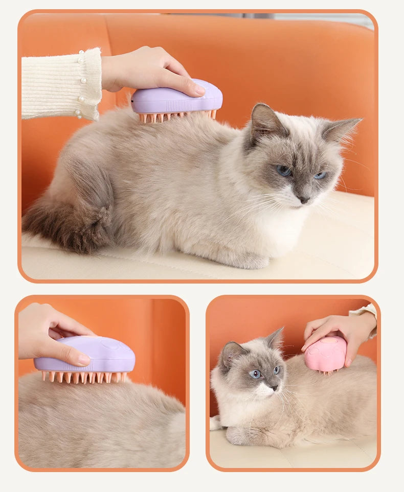 Colored Pet Steam Beauty Comb Cleanable Floating Hair Remove Tangled Hair No Need To Take A Shower Universal For Cat And Dog