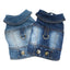 Dark Washed Dog Denim Jacket for Small Medium Dogs, Puppy Sleeveless Jeans Coat with D Ring Chihuahua Yorkie Clothes Pet Apparel