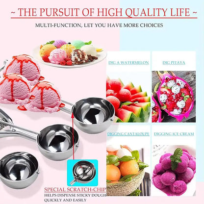Stainless Steel Ice Cream Spoon Easy To Clean And To Easy Scoop Watermelon Ice Demould Kitchen Cream Fruit Tool T1Y0
