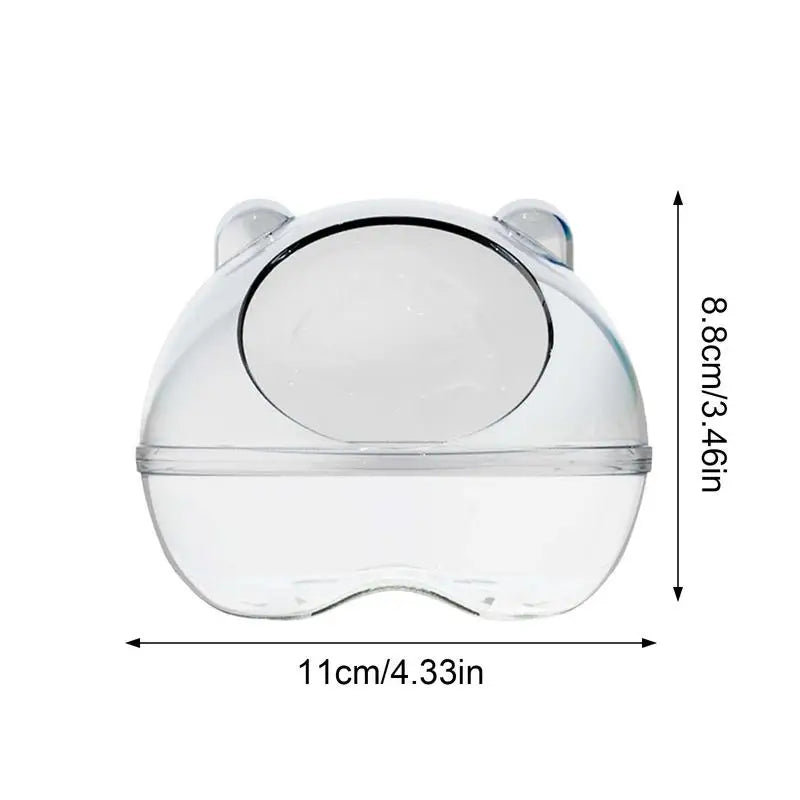 Small Animal Habitat Transparent Hamster Bed With Larger Capacity Wrap-Around Curved Design Hamster Bathtub And Bathroom