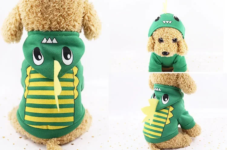 Costumes Cartoon Cute Pet Dog Clothes Winter Christmas Soft Fleece Animal Duck Owl Tiger Dinosaur Cosplay Dog Hoodies Clothes