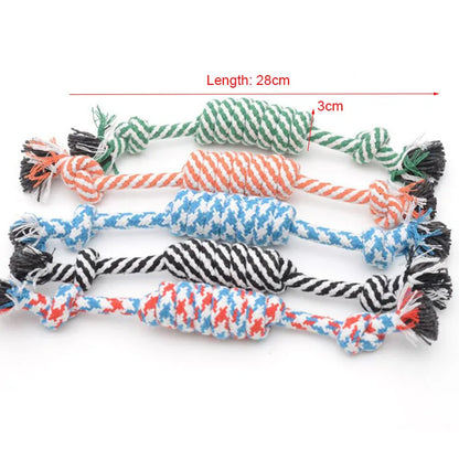 1Pcs Cotton Chew Pets dogs Toys Puppy Durable Braided Bone Knot Rope 27CM Tooth Cleaning Tool Pet Products Dropshipping Center
