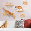 Cat Wall Climbing Shelves Wall Mounted Hammock Cat Scratching Post Wooden Stairway Shelves with Sisal Rope Ladder Wall Cat Tree