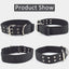 Heavy Duty Wide Military Thick Dog Collars for Large Dogs Adjustable Strong Nylon Tactical Pet Collar with 2-Rows Metal Buckle
