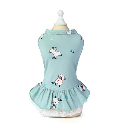 Summer Cotton Cat Dress Skirt Cute Pineapple Cherry Print Pet Clothes Dresses for Cats Sphynx Dog kedi elbisesi ropa para gatos