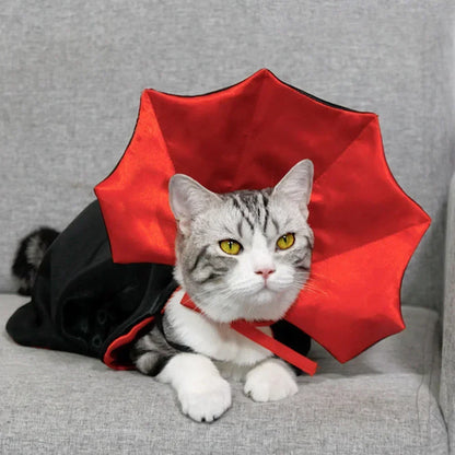 Cat Halloween Costume Pet Cloak Red Black Kitten Cape Pet Puppy Apparel Halloween Party Costume for Small Dogs Cats Accessories