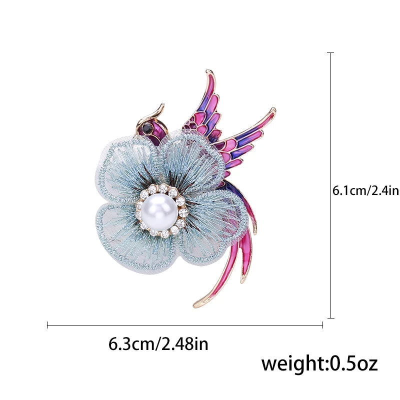 Enamel Bird Brooches for Women Rhinestone Sparrow Pins Magpie Badge Office Party Friend Gifts Accessories