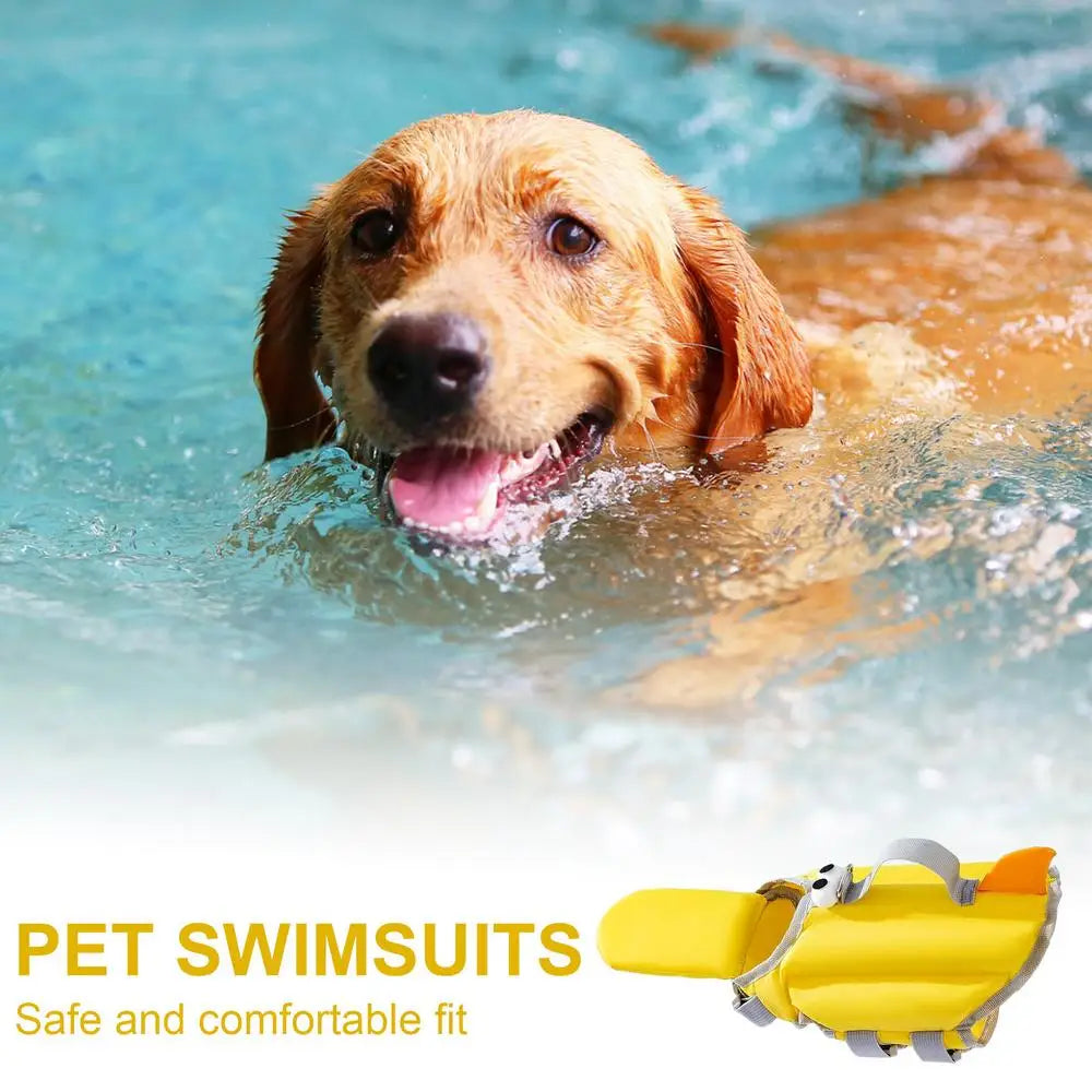 Dog Life Vest for Swimming Adjustable Dog Swimsuit Flotation Lifesaver Quick-Drying Big Eyes Design Flotation Suit Clothes