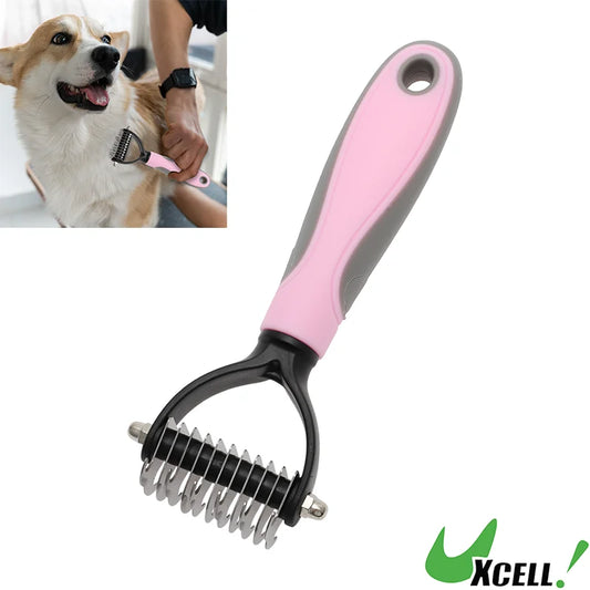 UXCELL Pets Grooming Supplies Shedding Control Tool Sided Dematting Dog Comb for Dogs Cats Professional Pet Deshedding Brush