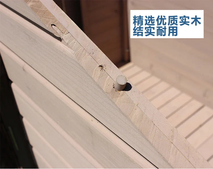 Outdoor Solid Wood Sunscreen Rain Protection Dog House Kennel Large Medium-sized Dog Courtyard Villa Universa