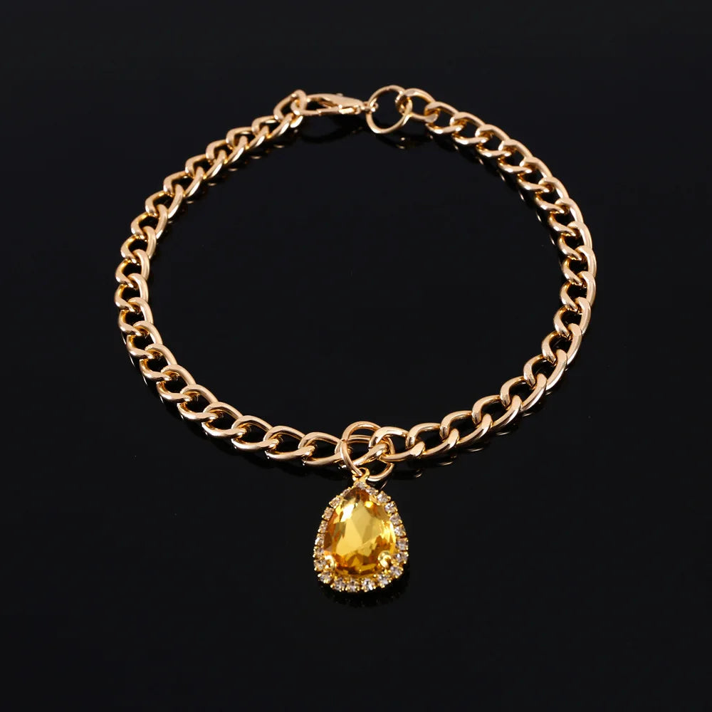 Cat Collar Dog Princess Love Cat Necklace Handmade Birthday Party Necklace Cat Accessories Pet Puppy Crystal Diamond Pendant