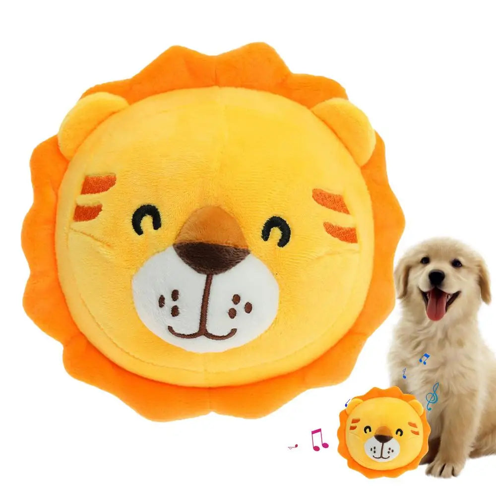 Pet Ball For Dogs Plush Bouncing Rotating Ball USB Rechargeable Dog Exercise Toys With Squeak Sound Bouncing Ball For Hall Park