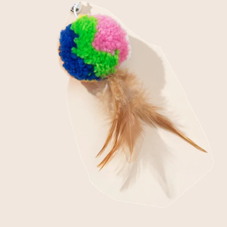 Cat Toy Cat Teaser Sticks Pussy Cat Stick Hair Ball Cat Bite Interactive Toy Replacement Head Pet Supplies