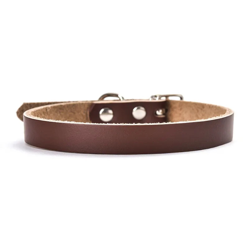Adjustable Dog Collars Genuine Leather Pet Dog Collar Leash Lead For Small Medium Large Dogs Bulldog Pugs Beagle Dogs Supplies