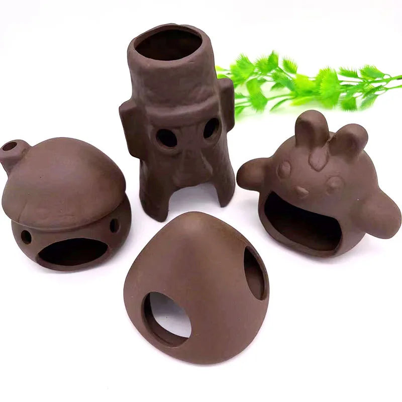 Large Ceramic Aquarium Decoration Fish Shrimps Shelter House Pottery Scorpion House Canister Simulation Stone Fish Tank Decors