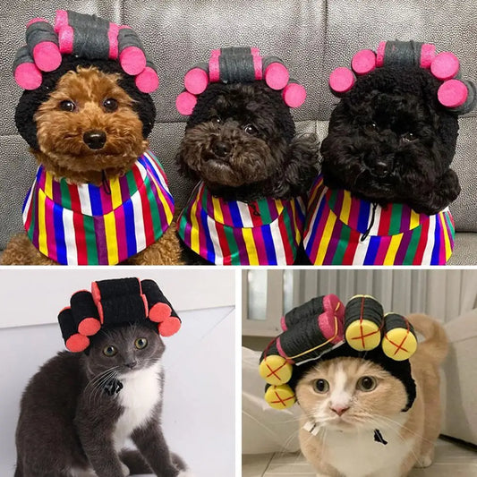 Cute Creative Pet Headdress Halloween Atmosphere Sense Wig Funny Pet Hat Pet Fashion Fun Curly Hair Photo Styling Headband Pet T