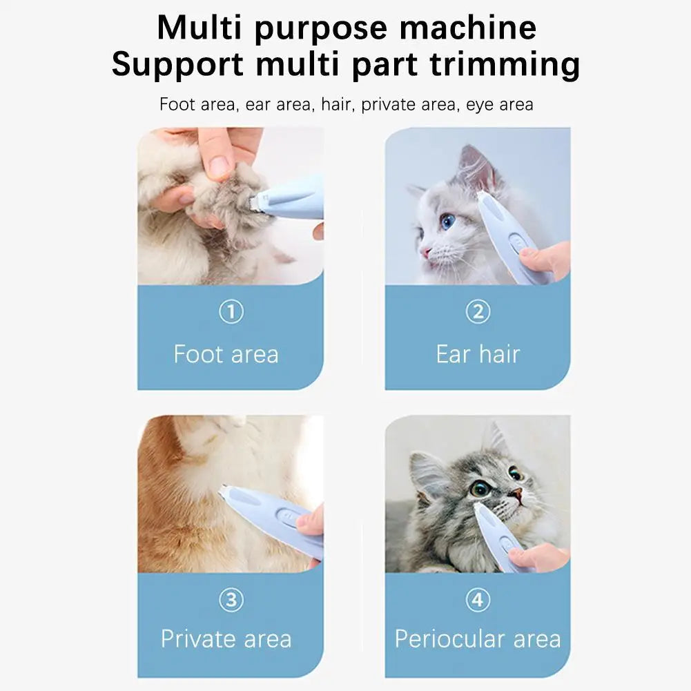 Smart LED Light Pet Electric Shaver Nail USB Charging Anti-Pinch Foot Protection Device Cat Dog Claw Trimmer Efficient