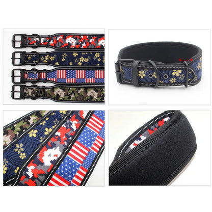 Reflective Puppy Big Dog Collar with Buckle Soft Padded Wide Adjustable Pet Collar for Medium Large Dogs Pitbull Leash Dog Chain