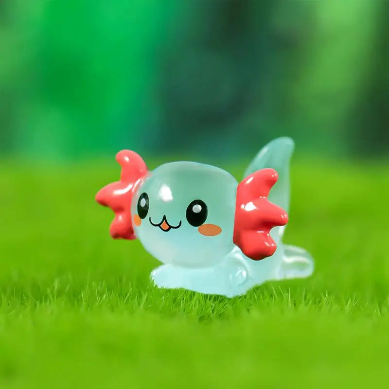 Miniature Axolotl Figures Cute Resin Mini Aquarium Figures In The Dark Durable Axolotl Figurines Small Aquarium