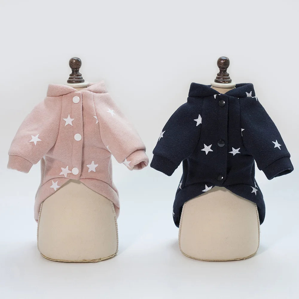Fashion Star Pet Fleece Sweatshirt Sweater Jacket for Small Dogs Cats Crewneck Winter Coat Puppy Clothes for Poodle Shih Tzu Pug