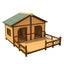 Solid wood dog house outdoor rainproof outdoor courtyard pet general   house large dog wooden dog cage wholesale