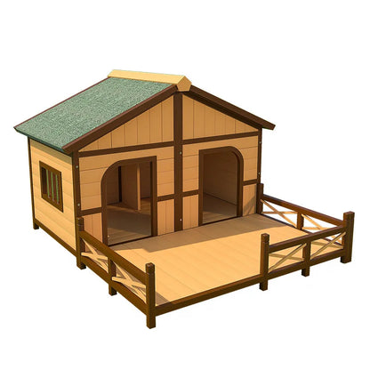 Solid wood dog house outdoor rainproof outdoor courtyard pet general   house large dog wooden dog cage wholesale