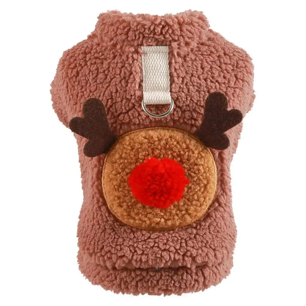 Dog Christmas Clothes Sweater Elk Sweatshirt Puppy Winter Clothes Coat Cat And Dog Plush Vest Christmas Dress Up Pet Supplies