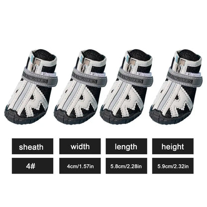 4PCS Dog Boots Dog Boots Paw Protector 5 Sizes Dog Boots With Rugged Rubber Sole Breathable Dog Boots Anti-slip For Summer