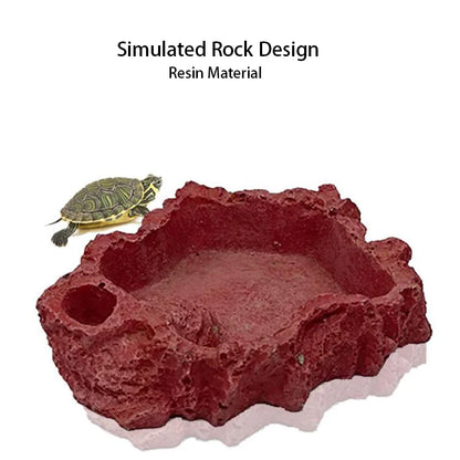 Pet Reptile Feeder Bowl Resin Aquarium Basin Food Water Pot Reptile Turtle Tortoise Scorpion Lizard Crabs Supplies Dropshipping