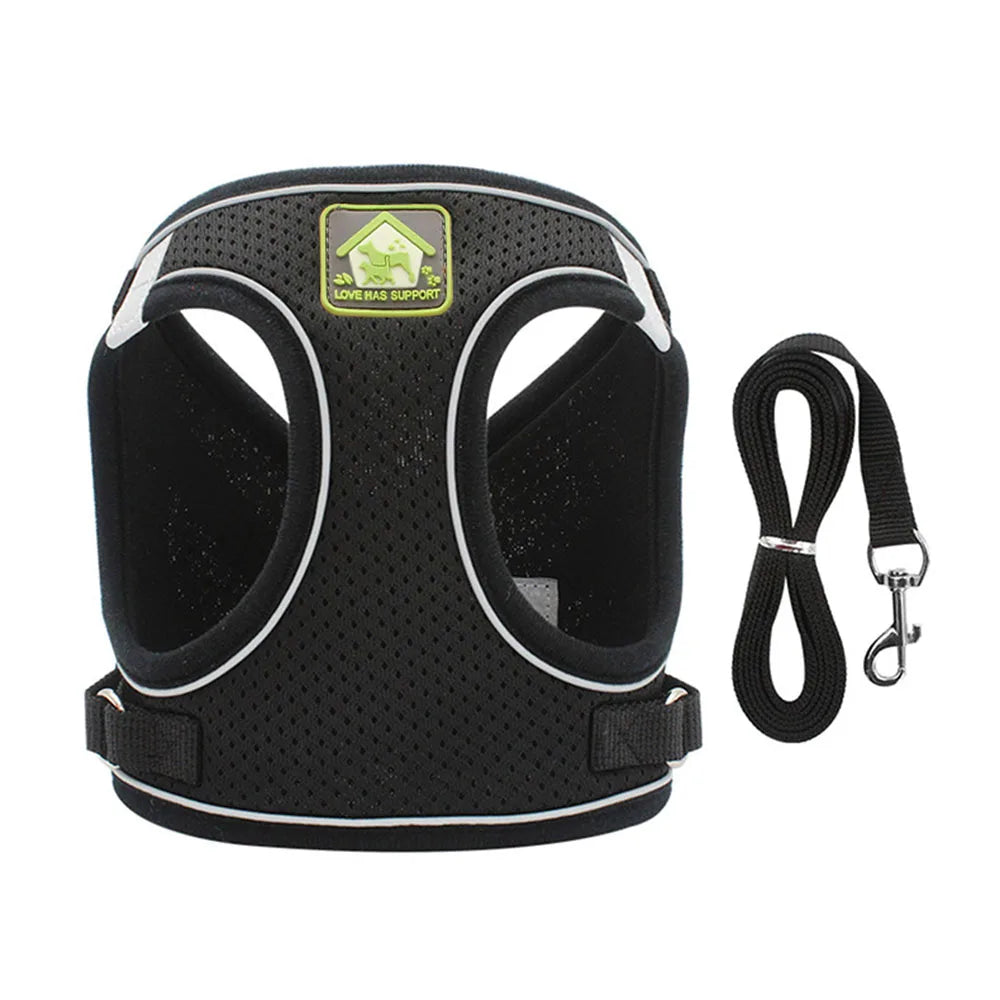 Breathable Cat Harness with Leash Anti-Escape Cat Vest Harness Collar for Kitten Pet Accessories Adjustable Puppy Harness Leads