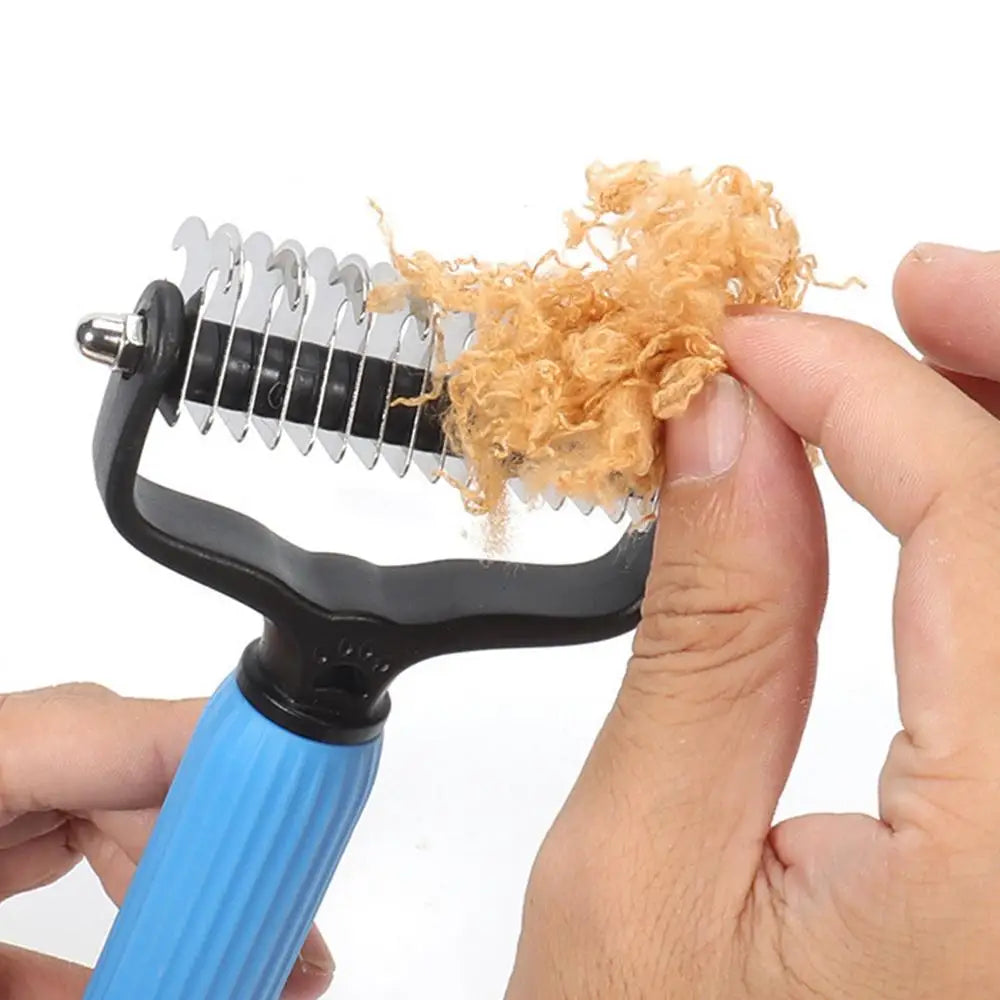 Dog Brush For Long Haired Dogs Pet Grooming Brush Double Sided Shedding Ergonomic Dematting Undercoat Rake Dog Brush Cat Brush