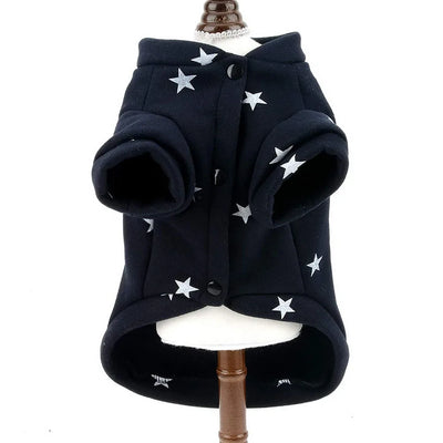 Fashion Star Pet Fleece Sweatshirt Sweater Jacket for Small Dogs Cats Crewneck Winter Coat Puppy Clothes for Poodle Shih Tzu Pug