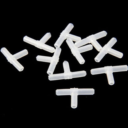 10pcs/lot 4mm Plastic Aquarium Fish Tank Air Pump Connector T Shaped Connector Control Valve Air Pipe Tube Fish Accessories