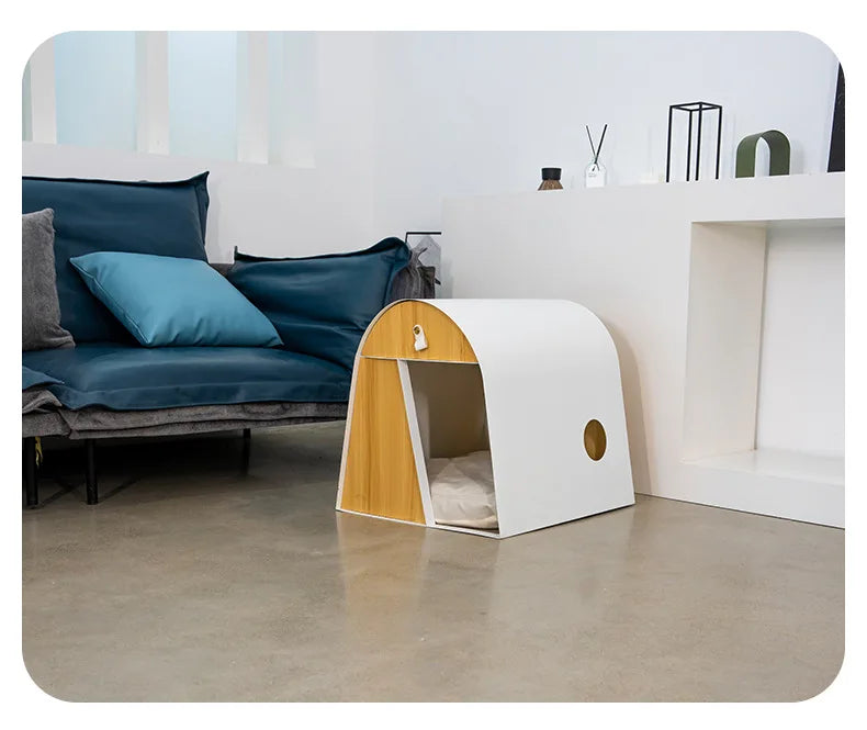 Iron Kennel Cat Litter Solid Wood Internet Celebrity Cat Villa Pet Wooden House Dog House Cat