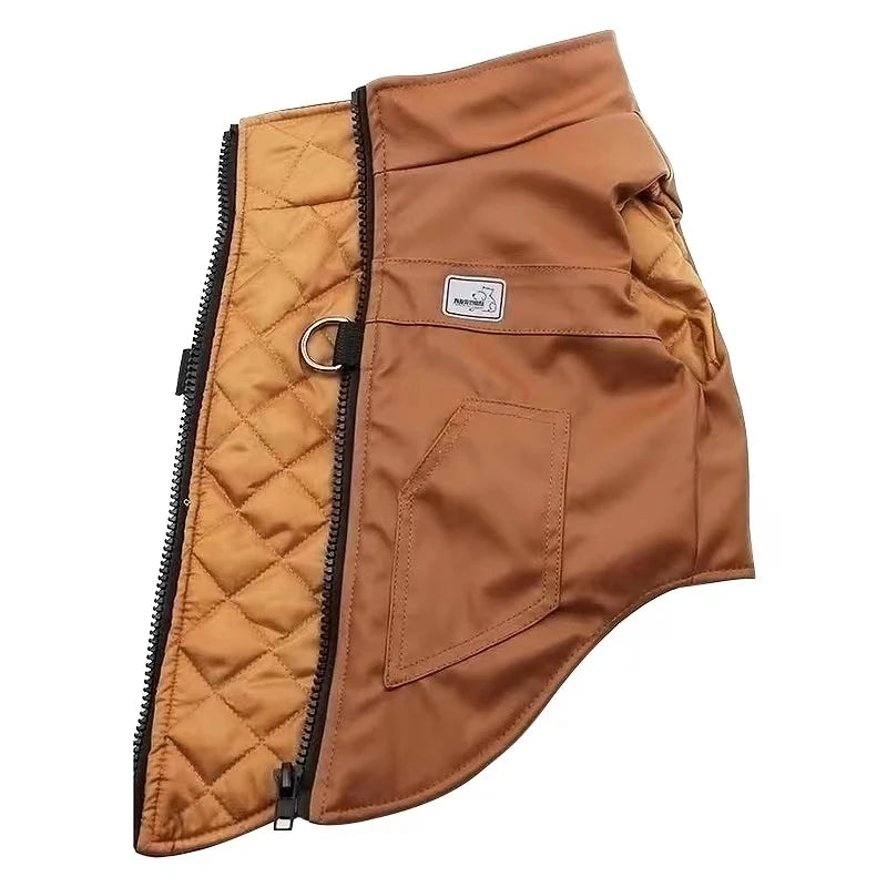 S-5xl Pu Leather Winter Large Dog Clothes Big Dogs Coat Large Waterproof Dog Jacket Medium French Bulldog Down Jacket Puppy Vest