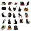 Etori Life 46pcs PVC Cute Cartoon Japanese Black Cat Pattern Student DIY Cups,Scrapbooks,Laptops Decoration Stickers