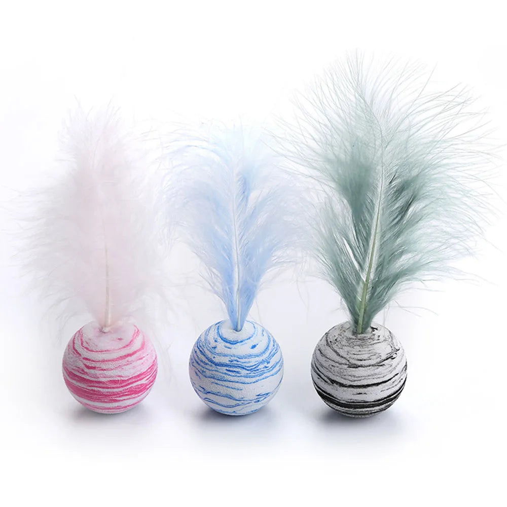 Cat Feather Toy Funny Foam Star Ball Feather Toy for Kitten Funny Cat Toy Throwing Toys Interactive Puppy Kitty Toy Pet Supplies