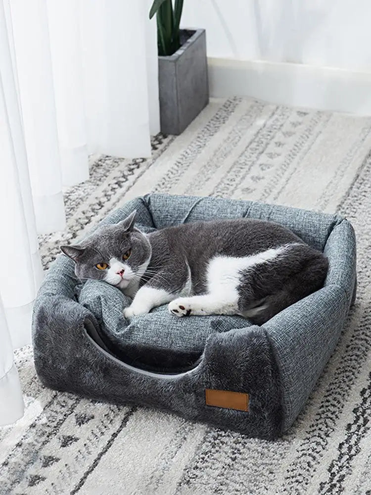 New Triangle Cat Nest New Deep Sleep Comfort In Winter Cat Bed Closed Cat House Pet Nest Safe Pet House Pet Supplies