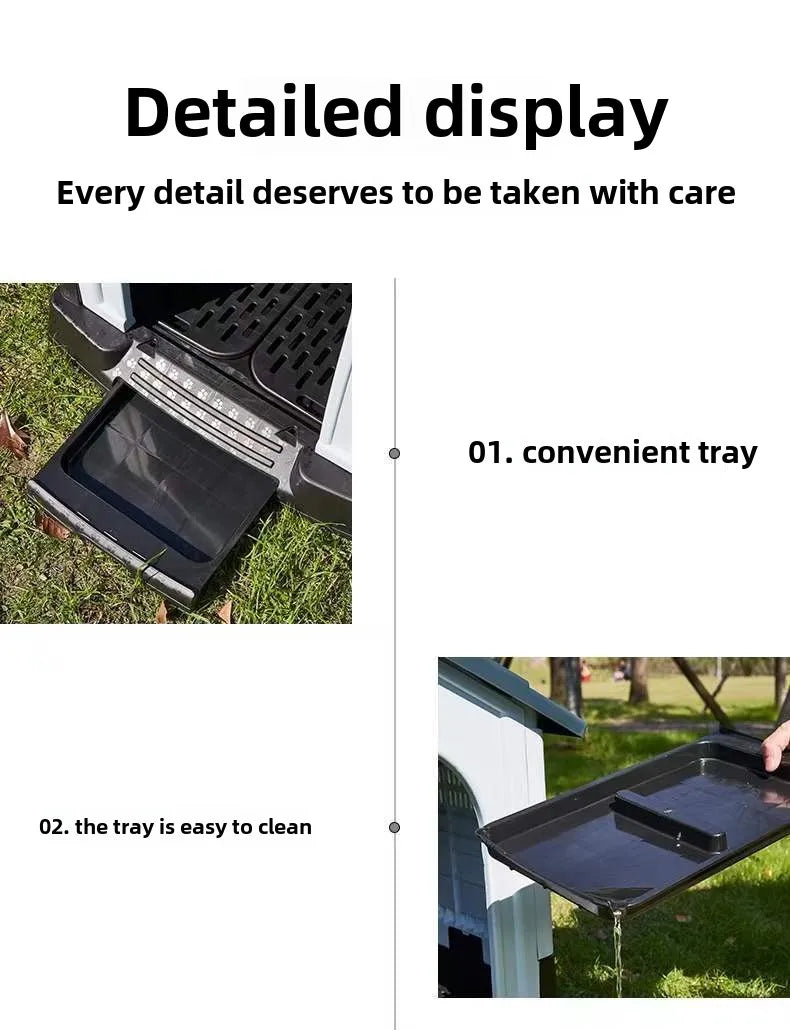 Outdoor kennel with toilet, sun protection in summer, universal in all seasons, outdoor rain-proof dog house, warm in winter, s