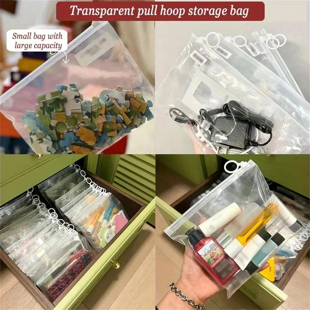 Clear Zipper Storage Bag Durable Travel Storage Bag Socks Stationery jewelry bag Waterproof Zipper Lock Self Seal Portable bag