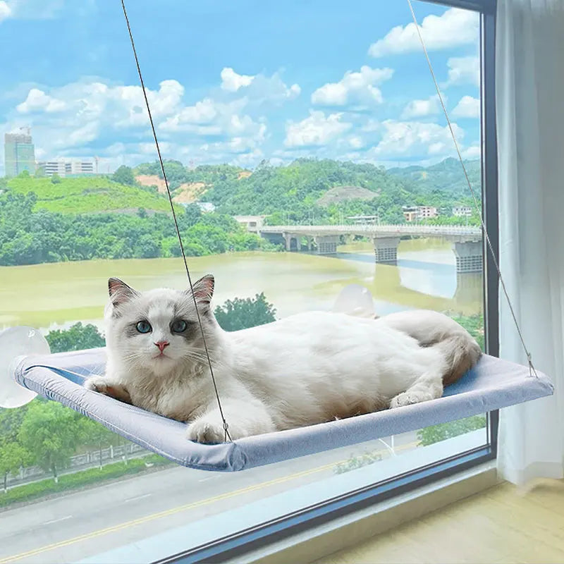 Foldable Cat Window Hammock Bed Soft Comfortable Space-Saving Cats Sunny Window Seat Cats Climbing Frame Pet Accessories