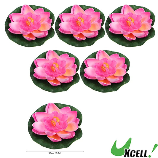UXCELL 5pcs 3.9" Fish Tank Decorations Artificial Floating Lotus Flower Artificial Lotus Flower Decorative Ornaments