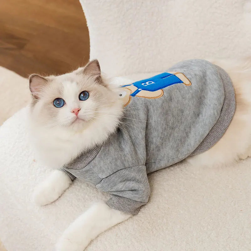 Cute Dog Clothes Bear Letter Print Pet Dog Hoodies Puppy Warm Coat Autumn Winter Dog Sweatshirt Chihuahua Apparel Cat Dlothing