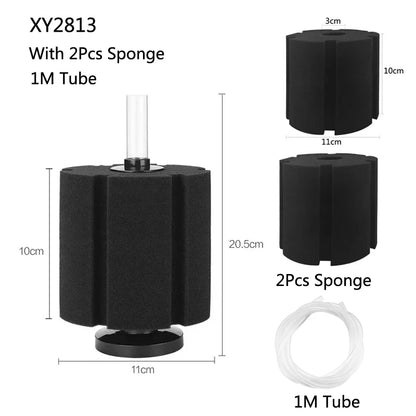 Black Aquarium Filter for Aquarium Fish Tank Air Pump Skimmer Biochemical Sponge Filter Aquarium Bio Filters Filtro AquarioLarge