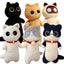 Kawaii Long Kitten Plush Toy Oblong Orange Black Siamese Cat Nap Sleep Throw Pillow for Kids School Home Bed Decor Hug Cushion