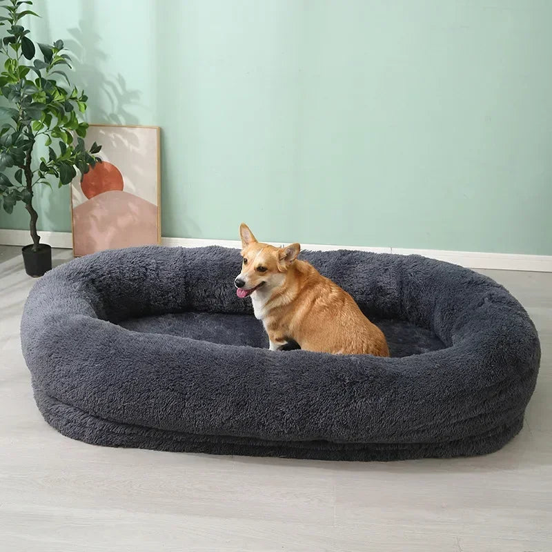 Large Kennel Pet Pad Human Dog Bed Winter Warm Pet Supplies Removable and Washable Sofa Lazy Can Sleep and Lie Down